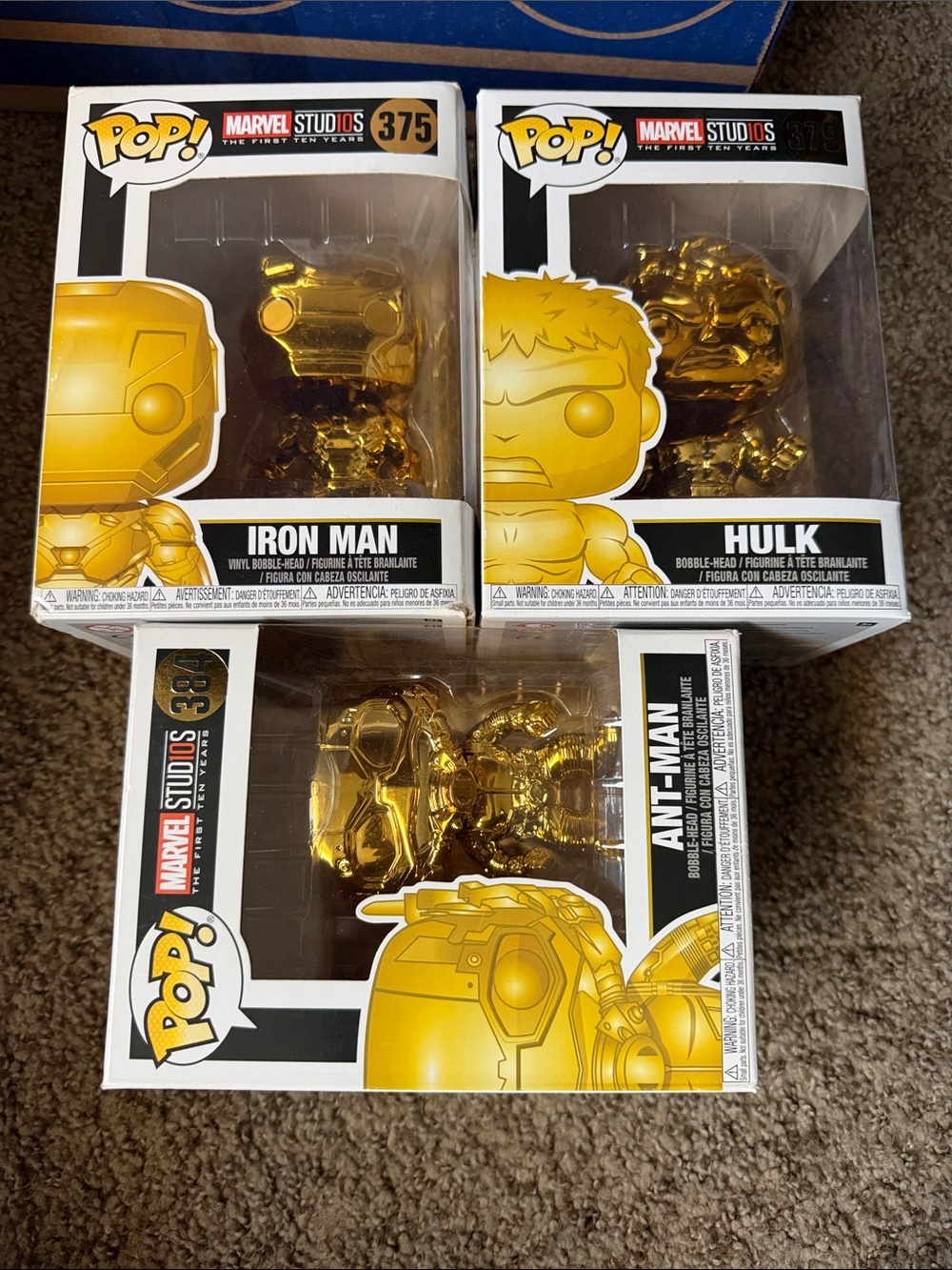 Funko Gold Chrome Marvel Trio - Iron Man, Hulk & Ant-Man